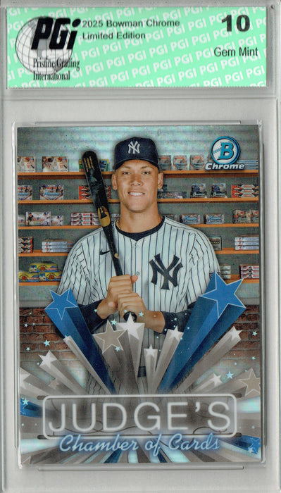 Aaron Judge 2025 Bowman Chrome #HS-11 Chamber Refractor Rare Trading Card PGI 10