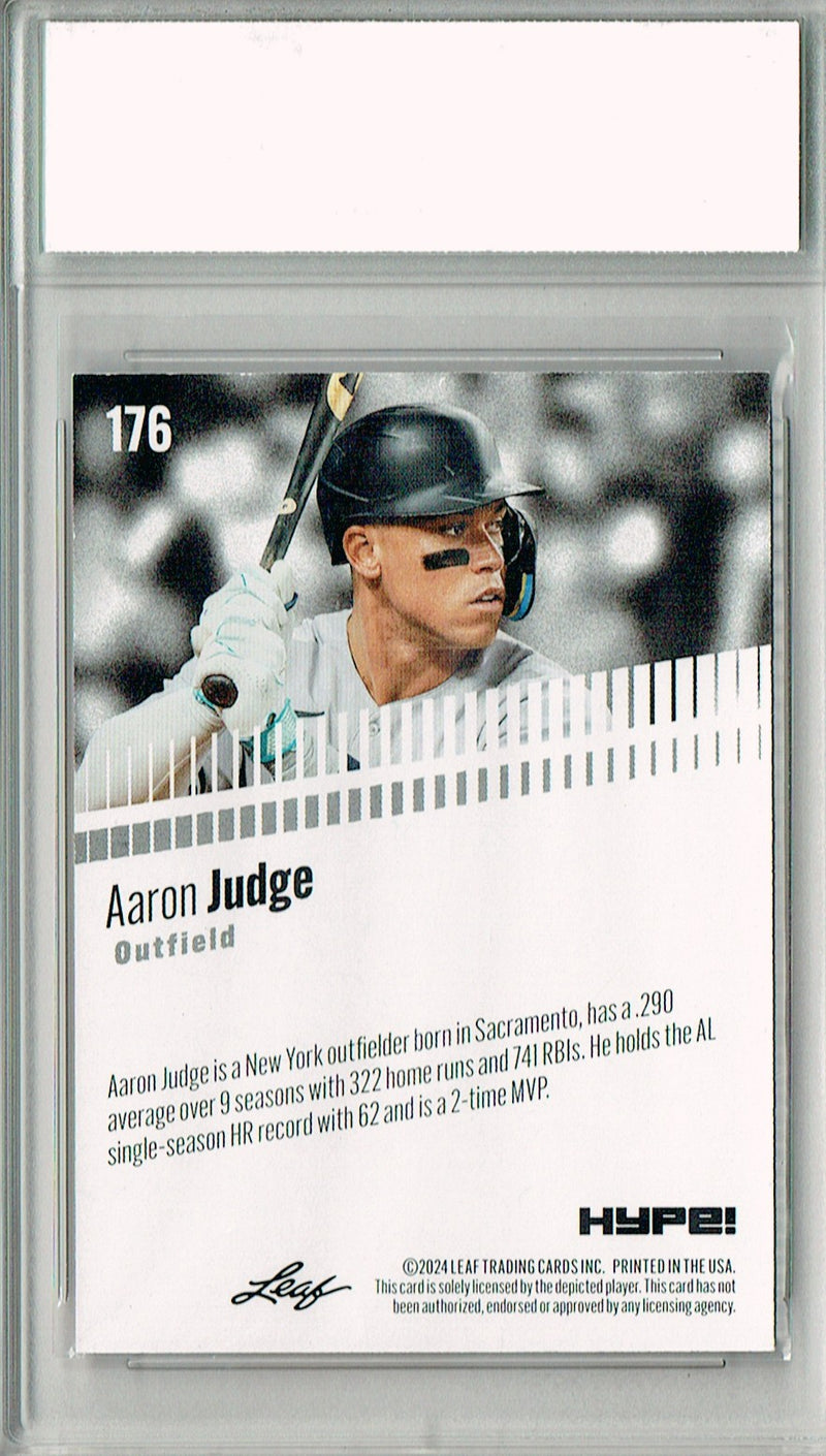 Aaron Judge 2024 Leaf HYPE! #176 Purple 10 Made Rare Trading Card PGI 10