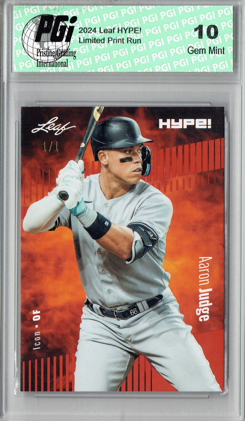 Aaron Judge 2024 Leaf HYPE! #176 Masterpiece 1 of 1 Rare Trading Card PGI 10