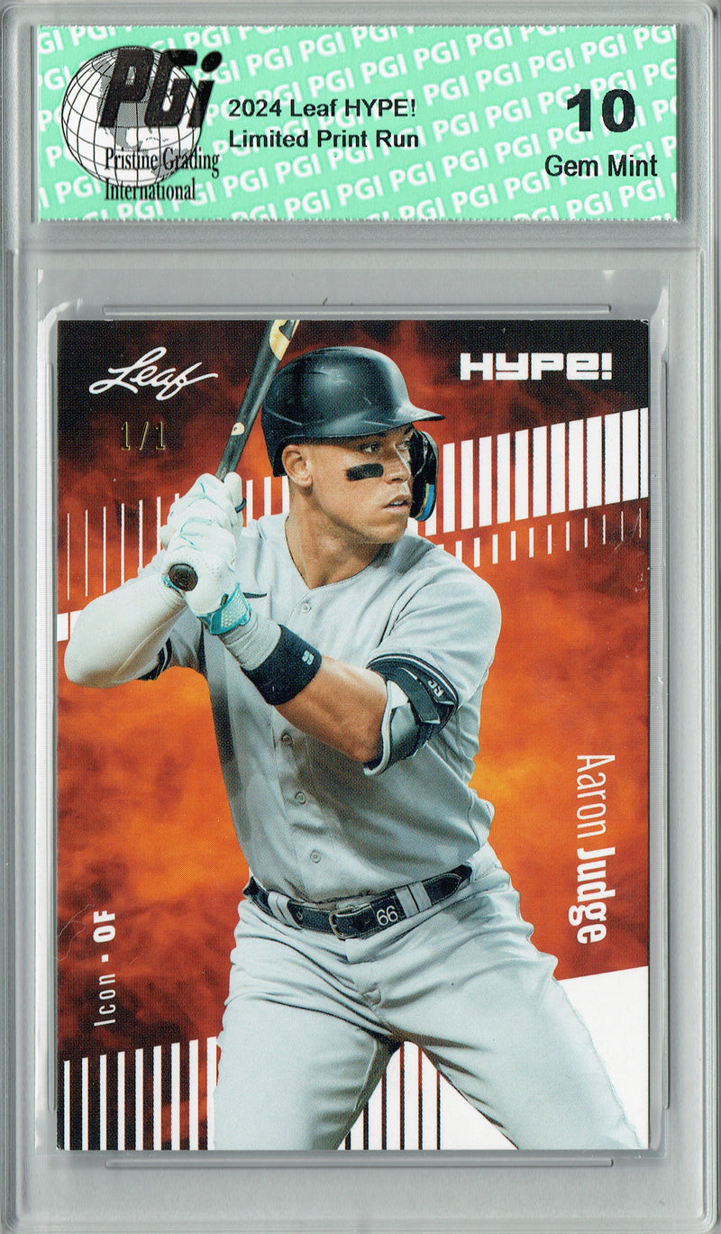 Aaron Judge 2024 Leaf HYPE! #176 White Blank Back 1/1 Rare Trading Card PGI 10