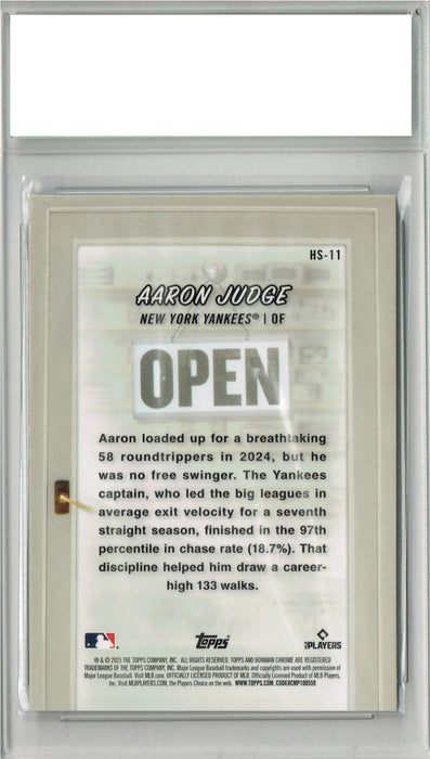 Certified Mint+ Aaron Judge 2025 Bowman Chrome #HS-11 Chamber Refractor Rare Trading Card New York Yankees