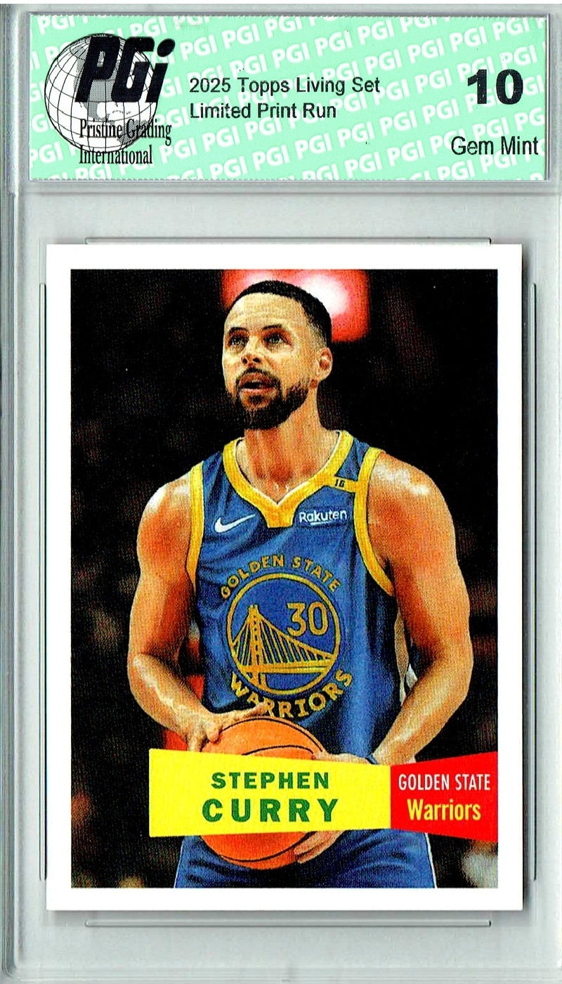 Stephen Curry 2025 Topps Living Set #30 WNBA Draft Night 1 of 1634 Rare Trading Card Golden State Warriors PGI 10 Gem Mint