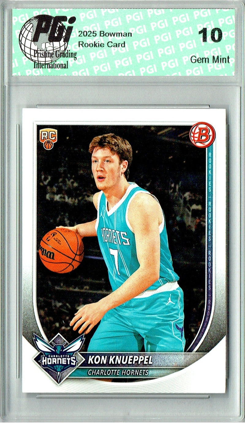 Kon Knueppel Rookie Card 2025 Bowman #4, PGI 10, Charlotte Hornets Basketball