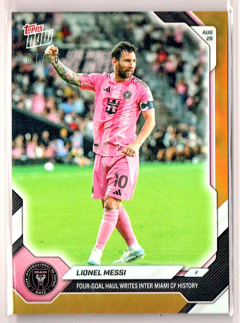 Lionel Messi Rookie Card 2026 Topps #70 Gold SSP #10/25, Mint Condition, Inter Miami Soccer