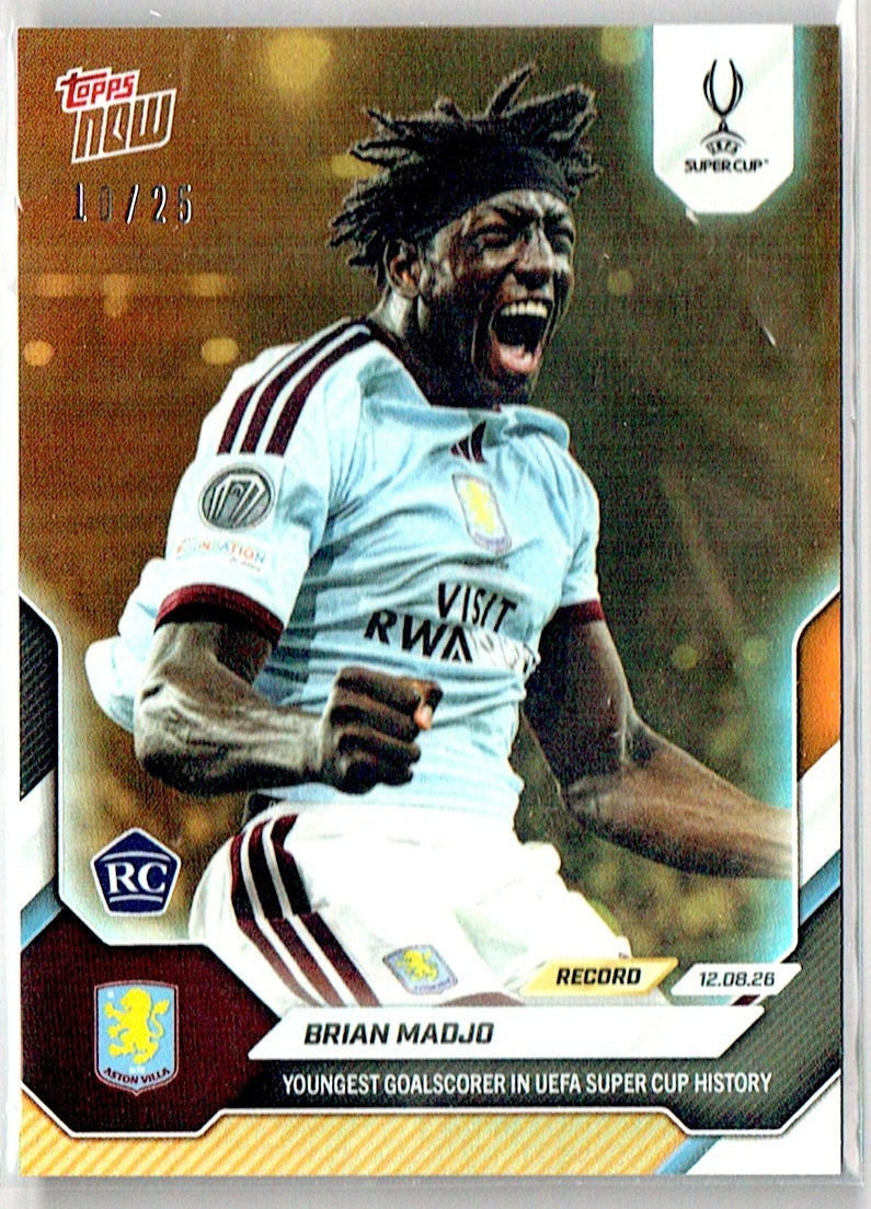 Brian Madjo Trading Card 2026 Topps #4 Gold SSP #10/25, Mint Condition, Aston Villa Soccer