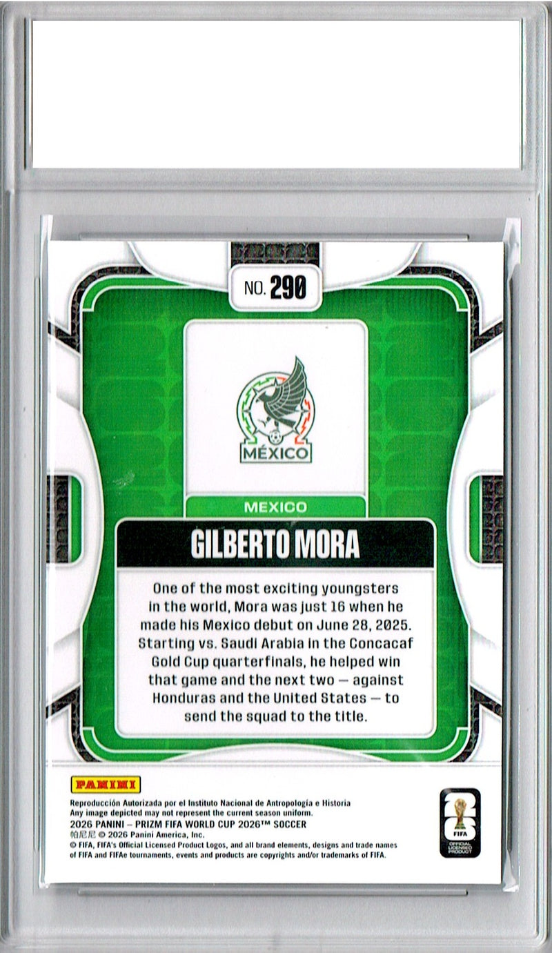 Gilberto Mora Rookie Card 2026 Panini Prizm #298 Mexico, PGI 10, Mexico Soccer