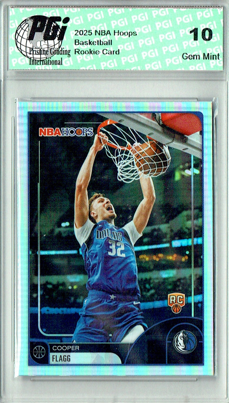 Cooper Flagg 2025 Topps #35 Rainbow Foil Rookie Card PGI 10