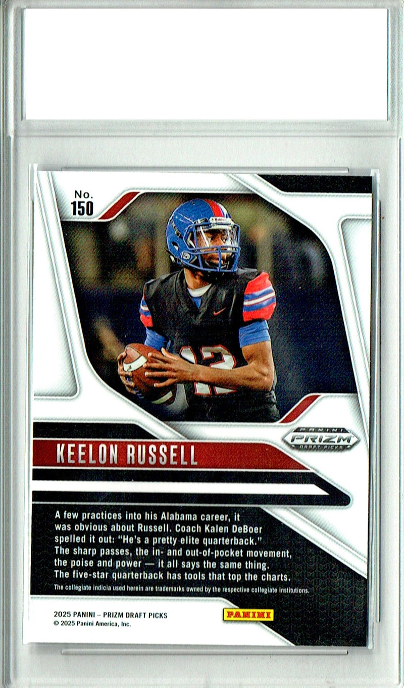 Keelon Russell Rookie Card 2025 Panini Prizm #150, PGI 10, Alabama Football