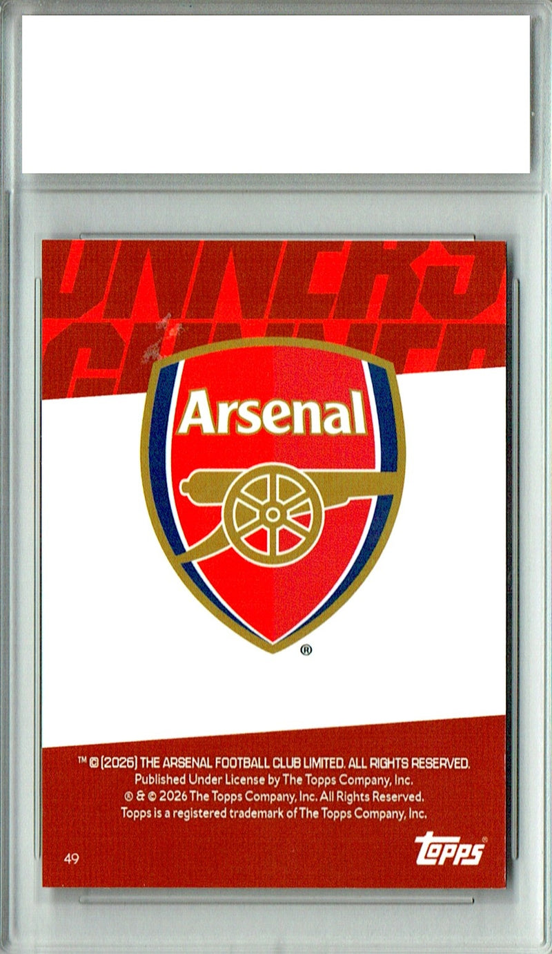 Max Dowman Rookie Card 2025 Topps Chrome #49 Refractor, PGI 10, Arsenal