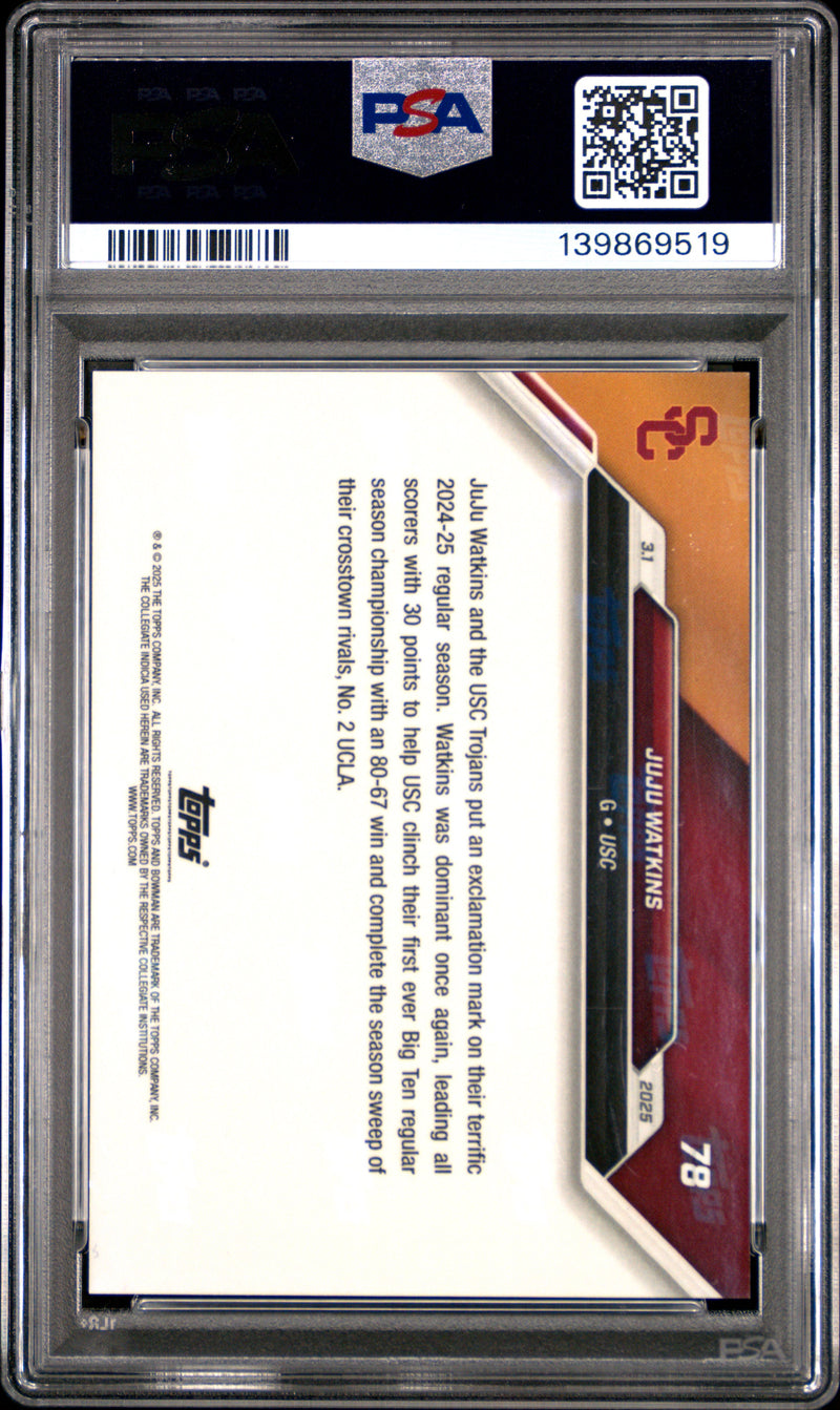 PSA 10 JuJu Watkins 2024 Bowman University Now #78 Red The #1 of 10 Rookie Card USC