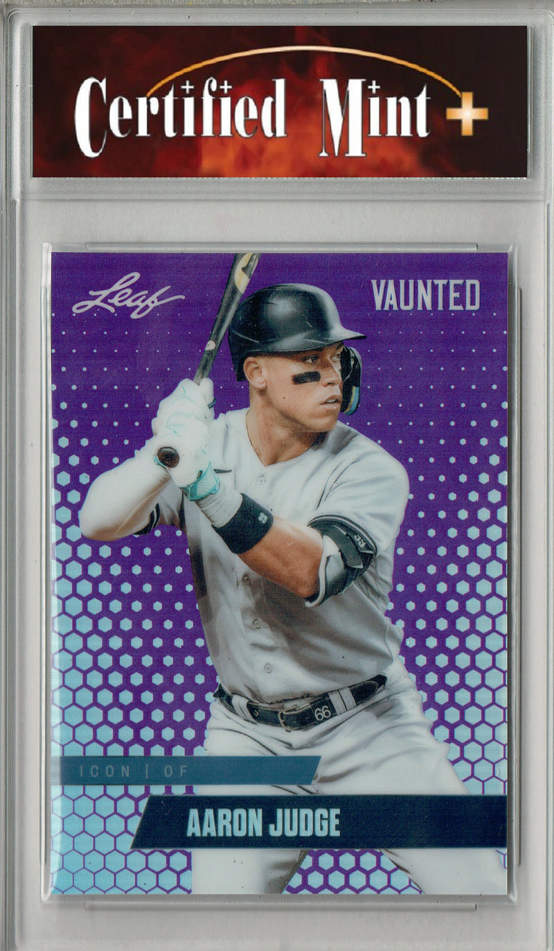 Certified Mint+ Aaron Judge 2024 Leaf Vaunted Metal #VM-20 Purple 15 Made Rare Card New York Yankees