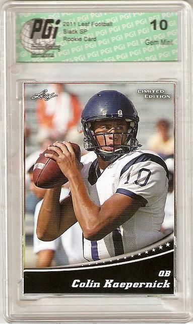 Colin Kaepernick Rookie Card San Francisco PGI 10 Gem Mint Football Trading Card 2011 Leaf Limited Black #CPLLB