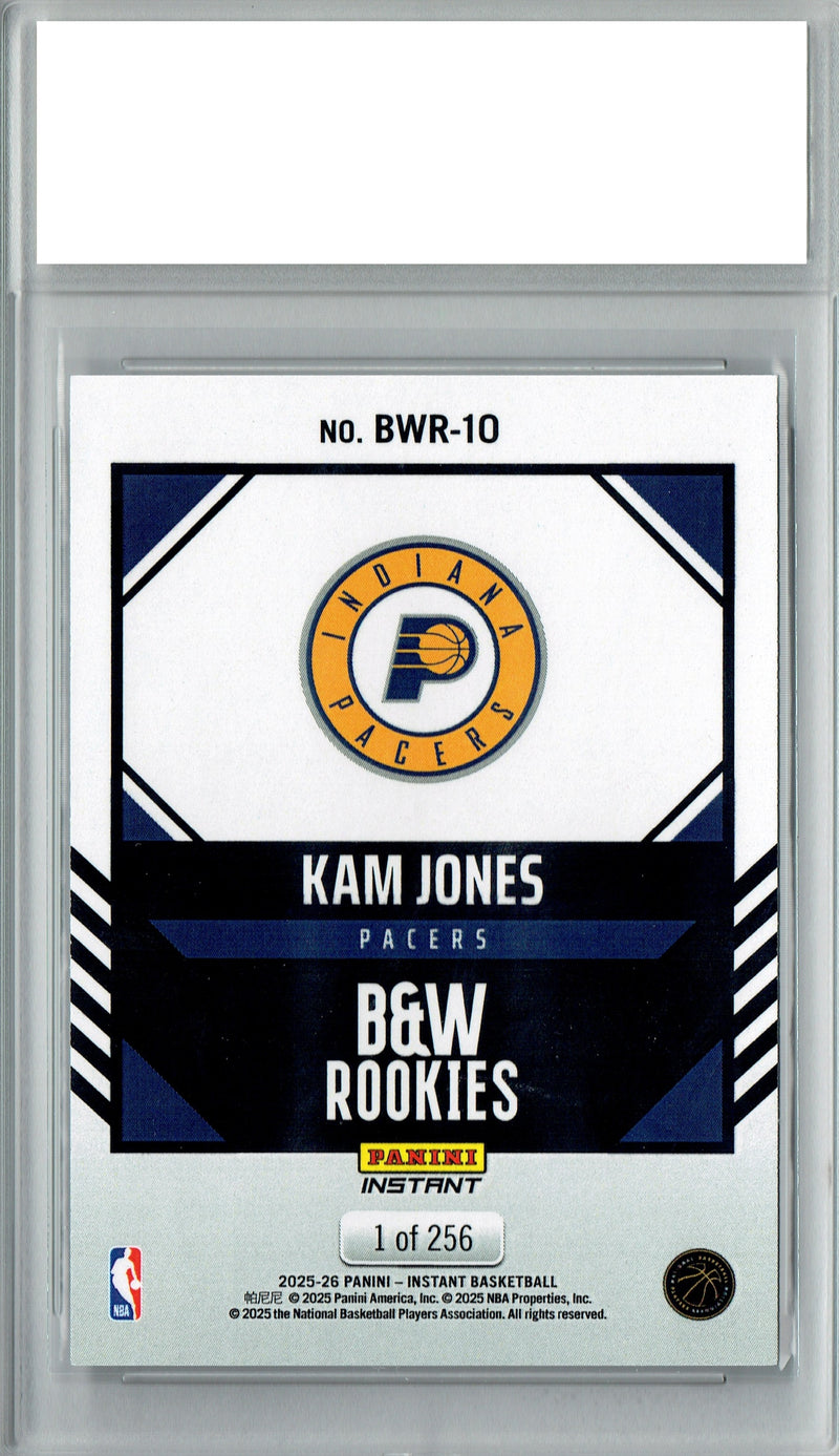 Kam Jones 2025 Panini Instant #BWR-10 Black & White 256 Made Rookie Card PGI 10