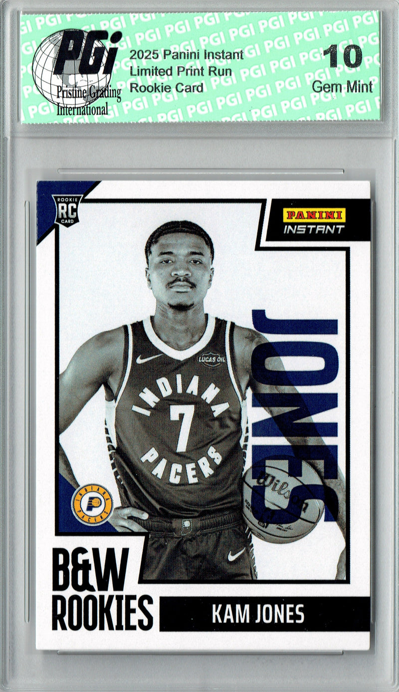 Kam Jones 2025 Panini Instant #BWR-10 Black & White 256 Made Rookie Card PGI 10