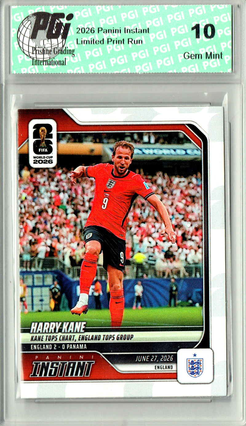 Harry Kane Trading Card 2026 Panini Instant #153 England Tops Group, PGI 10, England Soccer