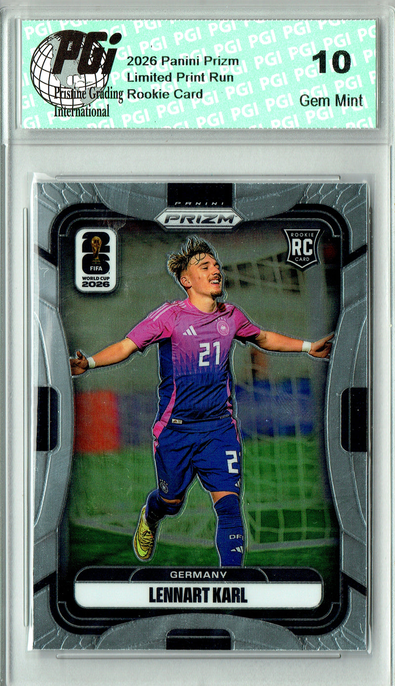 Lennart Karl Rookie Card 2026 Panini Prizm #58 Germany, PGI 10, Germany Soccer