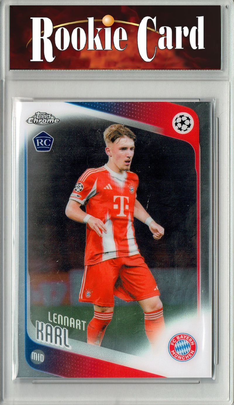 Lennart Karl Rookie Card 2025 Topps Chrome #187 0, Certified Mint+ Condition, FC Bayern Munchen Soccer