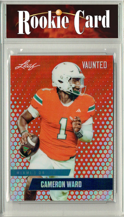 Certified Mint+ Cameron Cam Ward 2024 Leaf Vaunted Metal #VM-01 Red #1 of 2 Made Rookie Card Tennessee Titans