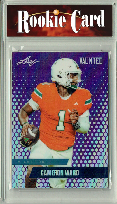 Certified Mint+ Cameron Cam Ward 2024 Leaf Vaunted Metal #VM-01 Purple 15 Made Rookie Card Tennessee Titans