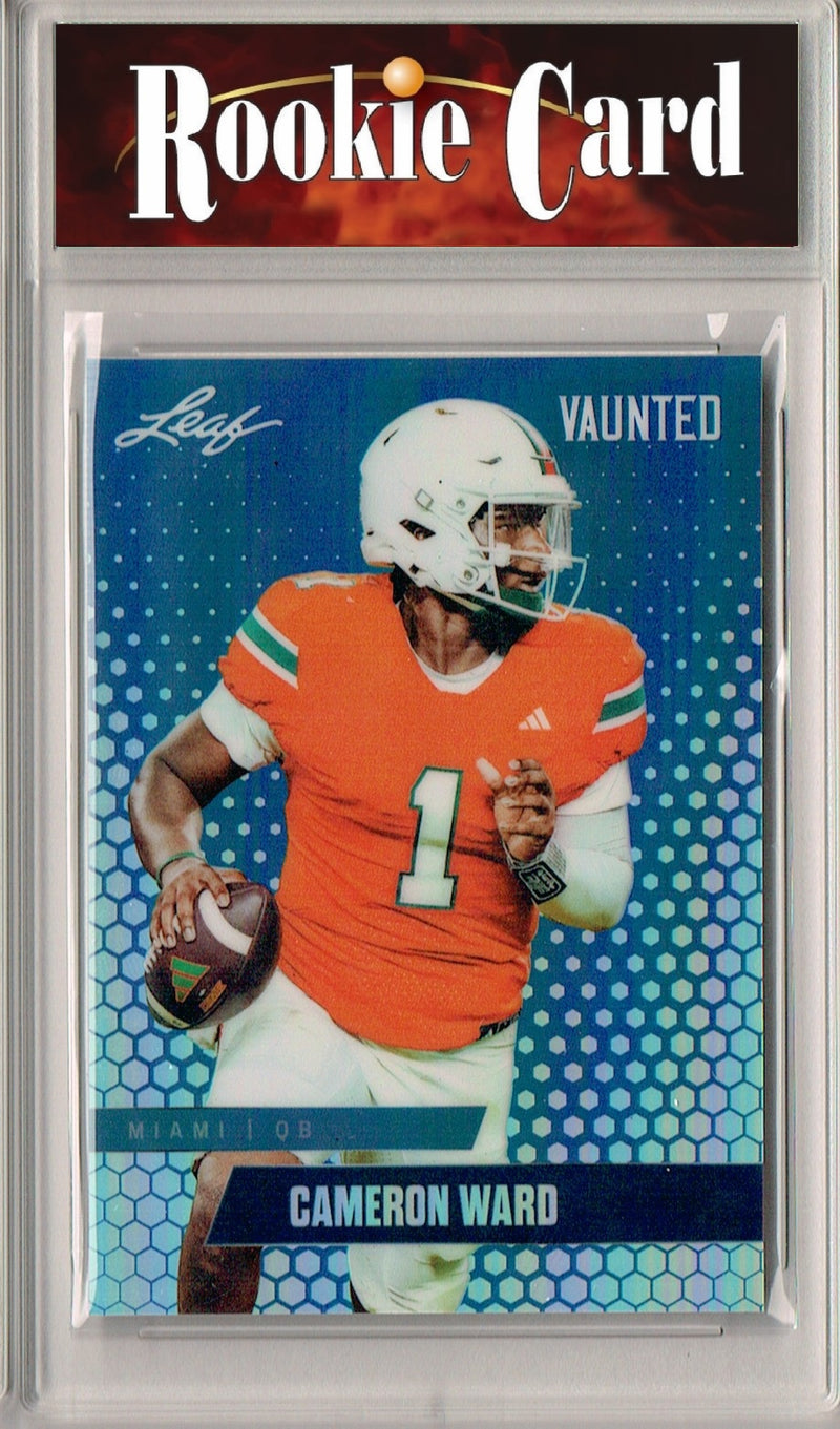 Cameron Cam Ward Rookie Card Tennessee Football Trading Card 2024 Leaf Vaunted Metal #VM-01 Blue 20 Made  Certified Mint+