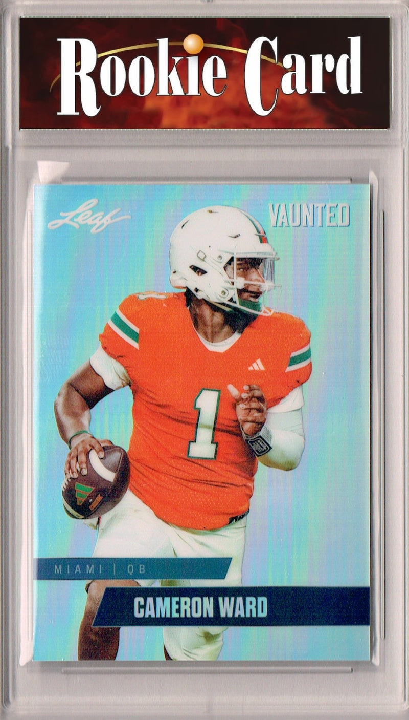 Cameron Cam Ward Rookie Card Tennessee Football Trading Card 2024 Leaf Vaunted Metal #VM-01 Silver 25 Made  Certified Mint+