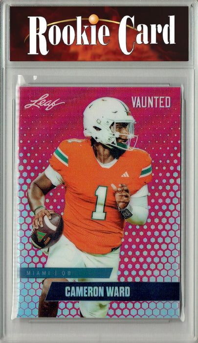 Certified Mint+ Cameron Cam Ward 2024 Leaf Vaunted Metal #VM-01 Pink 10 Made Rookie Card Tennessee Titans