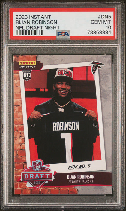 PSA 10 GEM-MT Bijan Robinson 2023 Panini Instant #DN5 Rookie Card