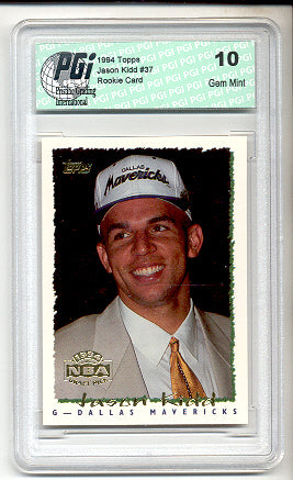 Jason Kidd 1994 Topps Rookie Card GEM MINT PGI 10 NETS