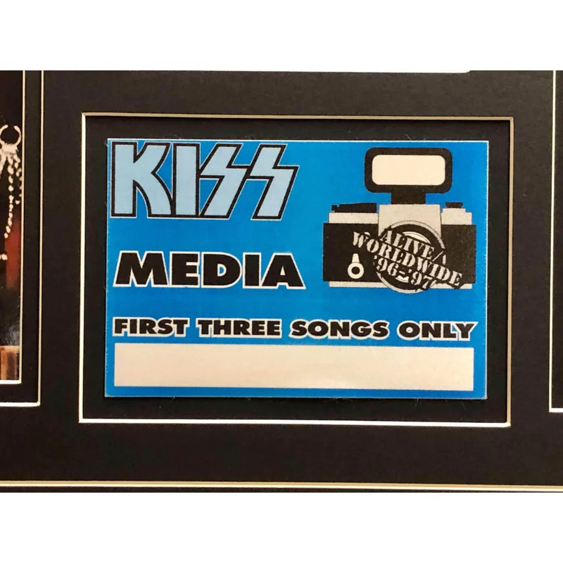 Kiss Framed World Tour Backstage & Media Pass Collage COA 16x26 Photos Gene Simmons Stanley