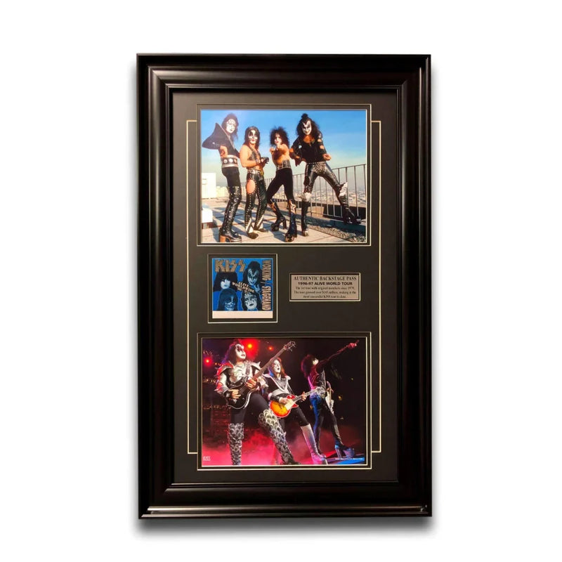 Kiss Framed World Tour Backstage Pass Collage COA 16x26 Photos Gene Simmons Stanley