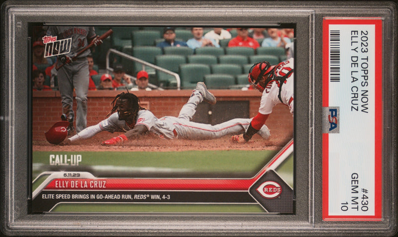 PSA 10 Elly De La Cruz 2023 Topps Now #430 Go Ahead Run Rookie Card