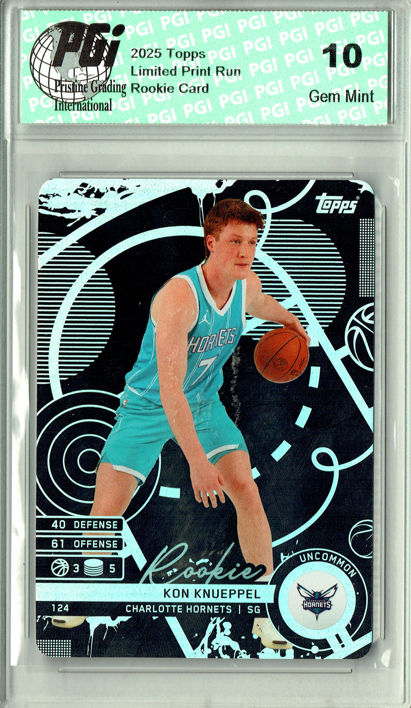 Kon Knueppel Rookie Card 2025 Topps Match Attax # Black Variation, PGI 10, Charlotte Hornets Basketball