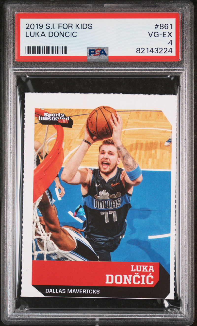 PSA 4 VG-EX Luka Doncic 2019 S.I. for Kids #861 Rookie Card Dallas Mavericks