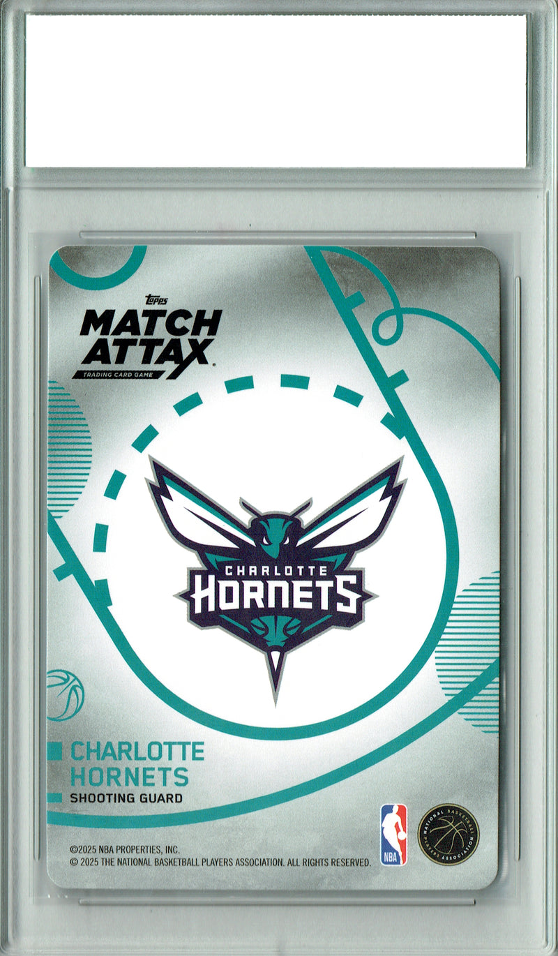 Kon Knueppel Rookie Card 2025 Topps Match Attax # Black Variation, PGI 10, Charlotte Hornets Basketball