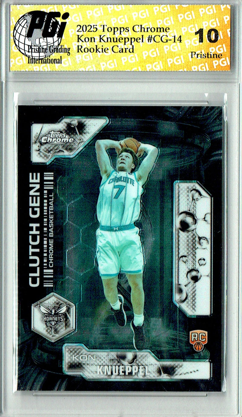 Kon Knueppel Rookie Card 2025 Topps Chrome #CG-14 PRISTINE, PGI 10, Charlotte Hornets Basketball