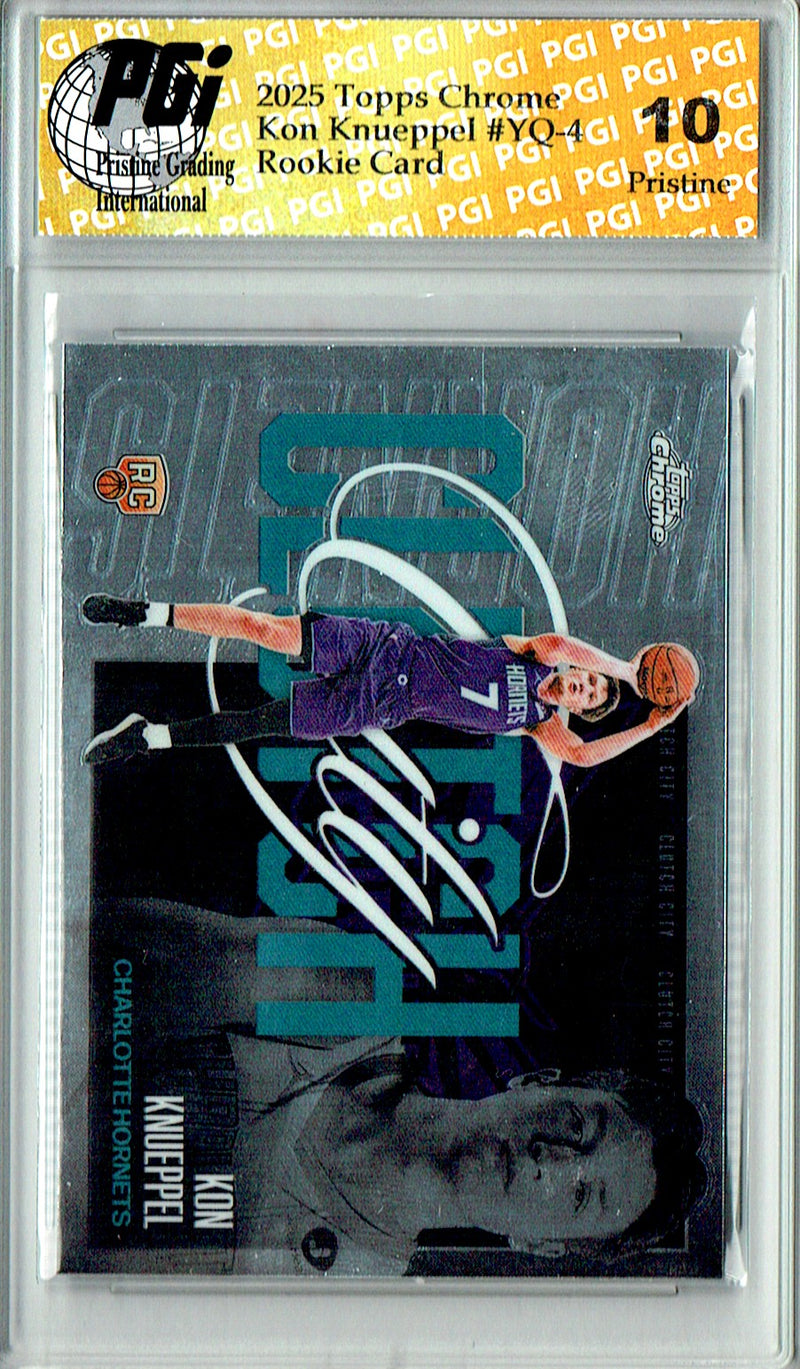 Kon Knueppel Rookie Card 2025 Topps Chrome #YQ-4 PRISTINE, PGI 10, Charlotte Hornets Basketball