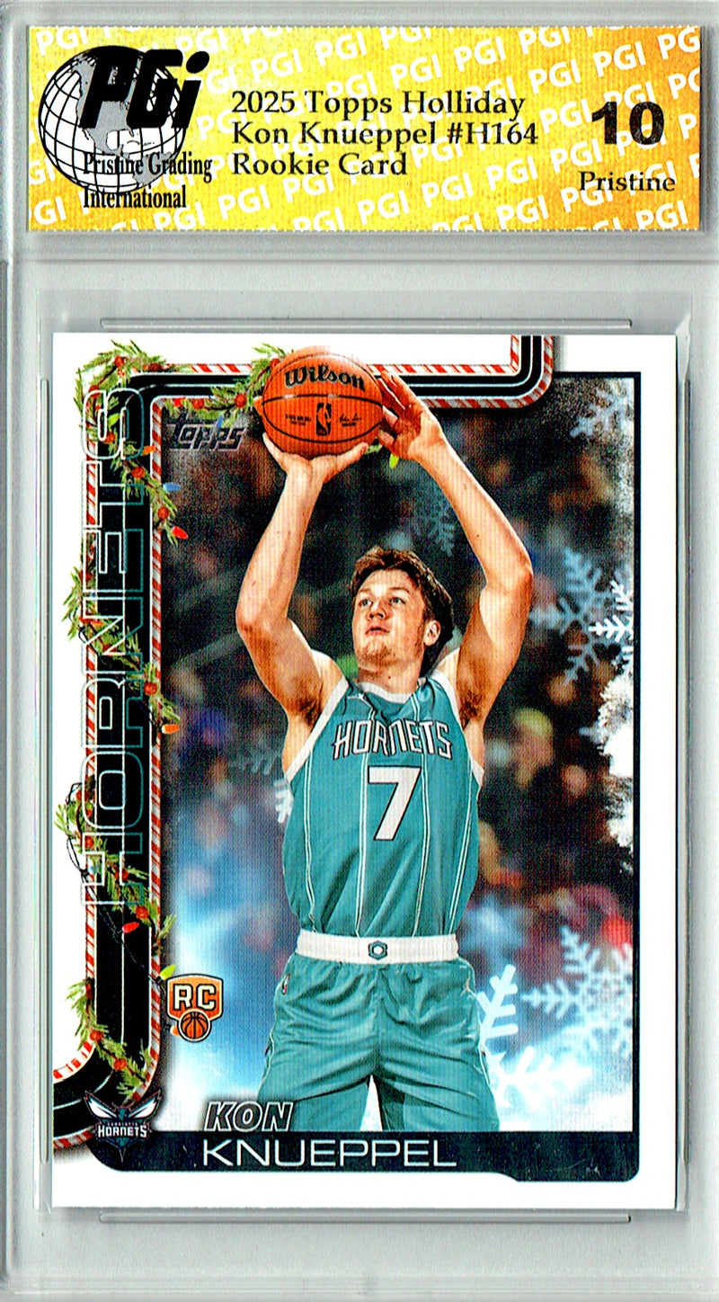 Kon Knueppel Rookie Card 2025 Topps #H164 PRISTINE Holiday, PGI 10, Charlotte Hornets Basketball