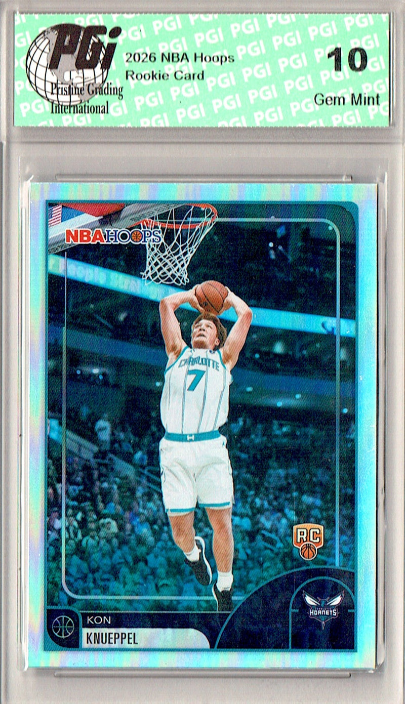 Kon Knueppel 2025 NBA Hoops #67 Rainbow Foil Rookie Card PGI 10