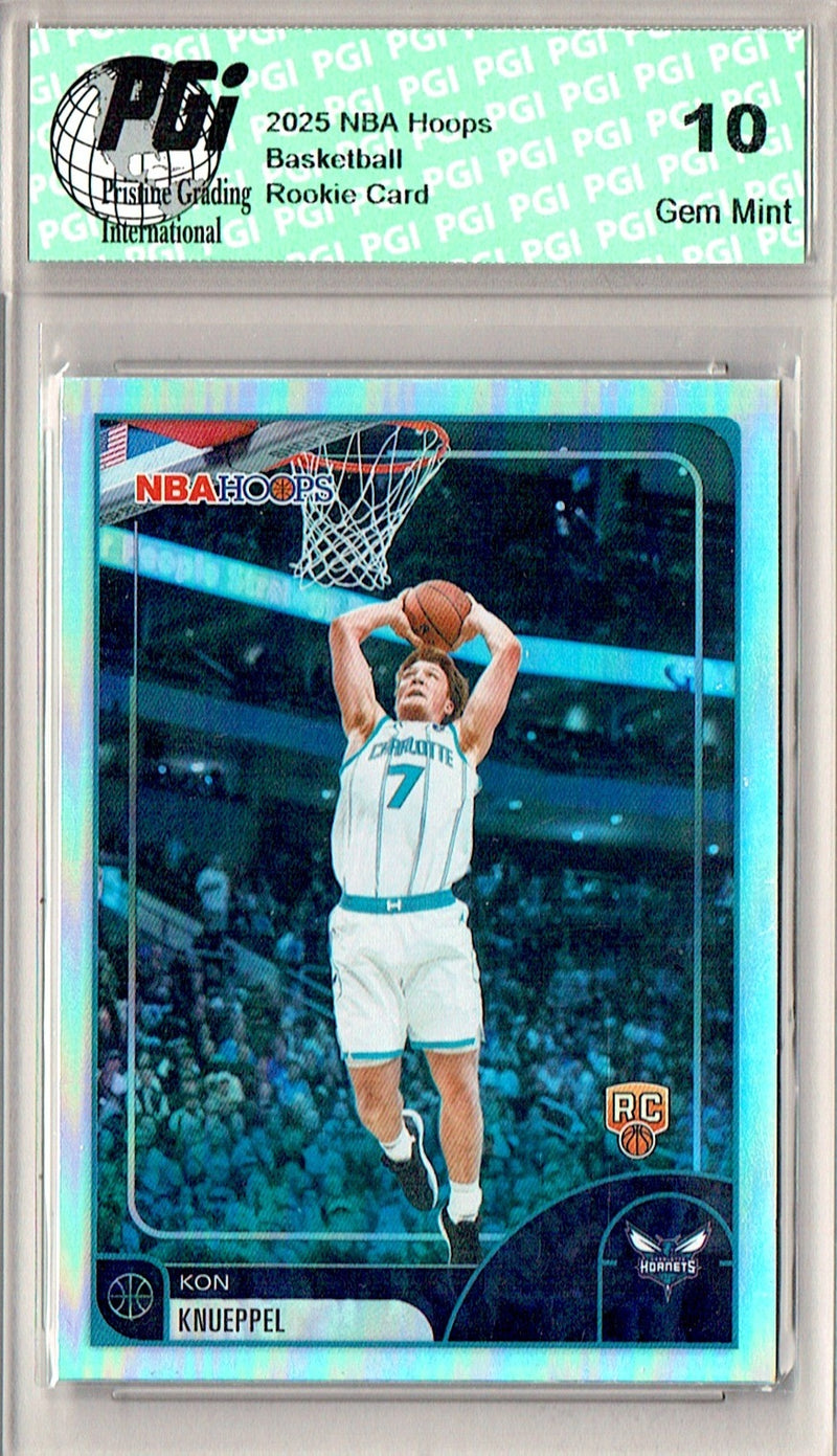 Kon Knueppel 2025 NBA Hoops #67 Rainbow Foil Rookie Card PGI 10