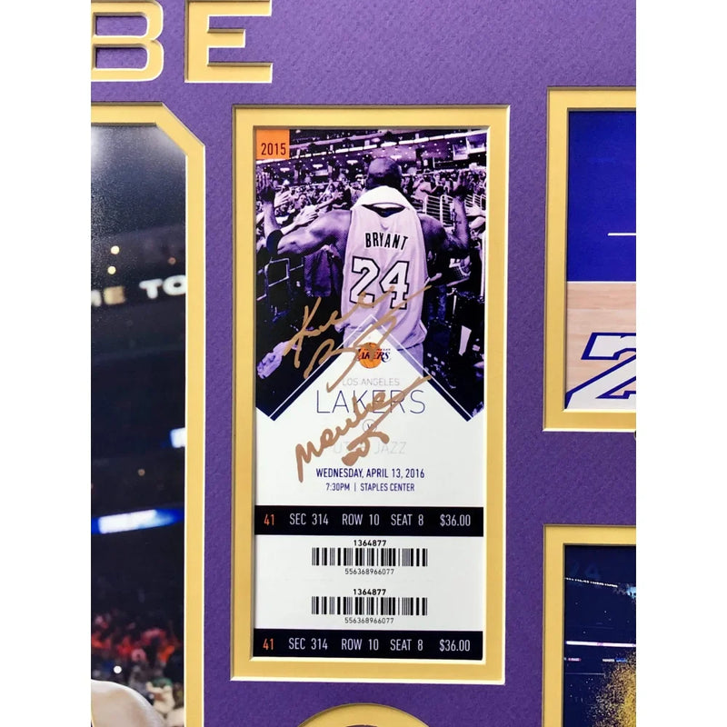 Kobe Bryant Final Game Authentic Confetti Frame 8x10 Collage Ticket Last Retire