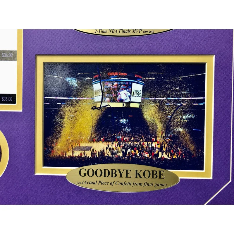 Kobe Bryant Final Game Authentic Confetti Frame 8x10 Collage Ticket Last Retire