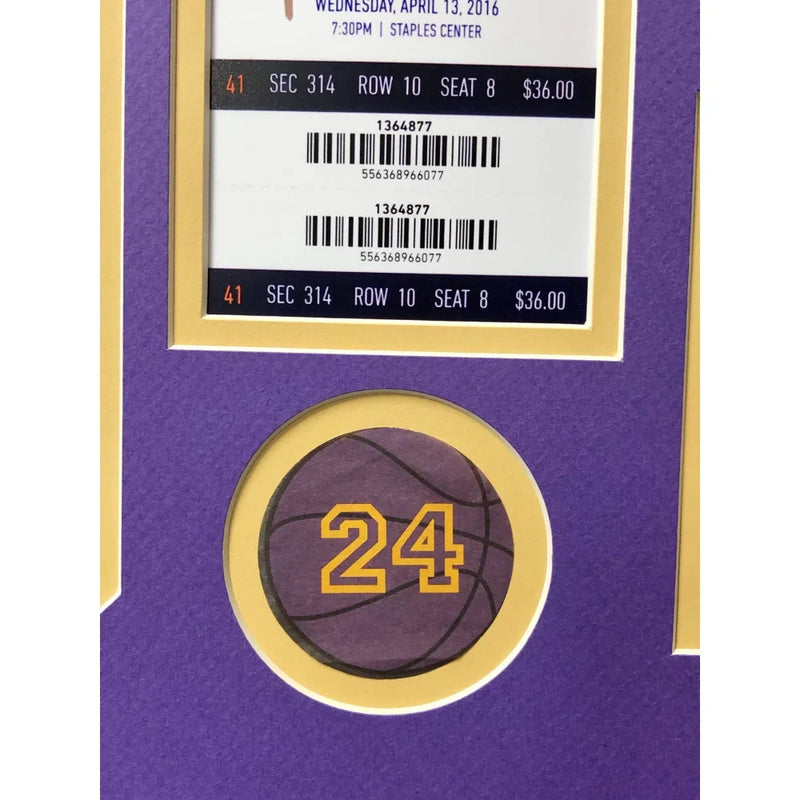 Kobe Bryant Final Game Authentic Confetti Frame 8x10 Collage Ticket Last Retire