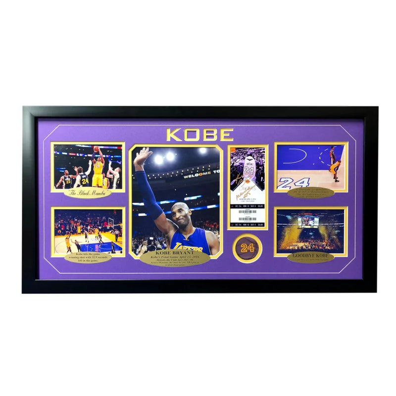 Kobe Bryant Final Game Authentic Confetti Frame 8x10 Collage Ticket Last Retire