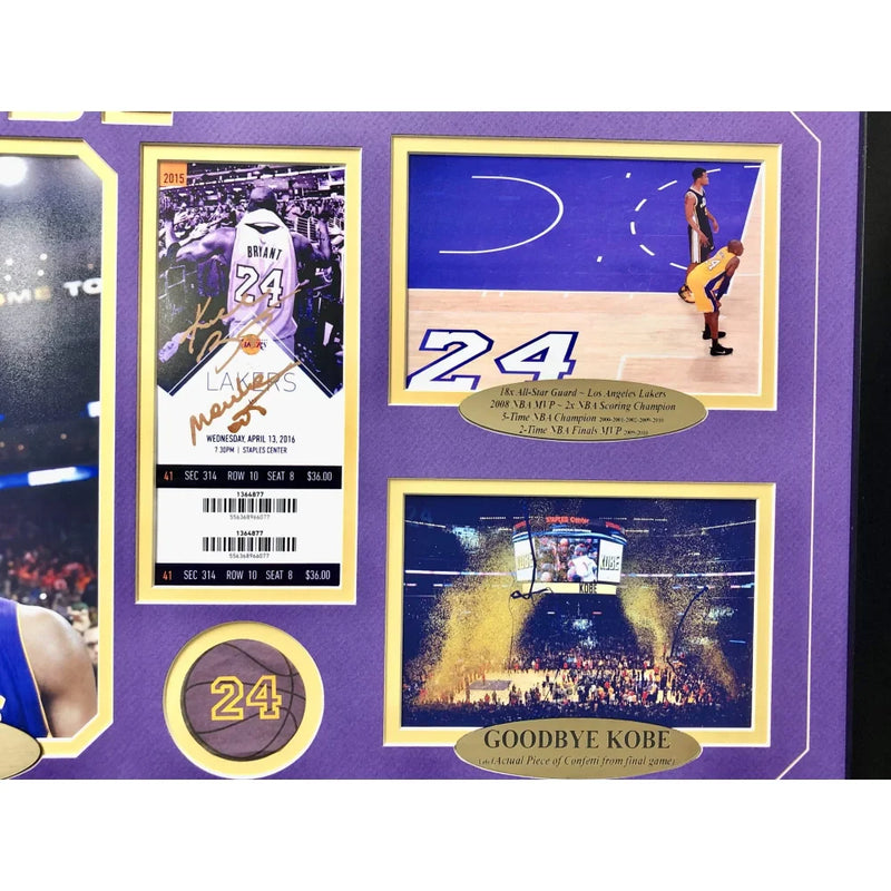 Kobe Bryant Final Game Authentic Confetti Frame 8x10 Collage Ticket Last Retire