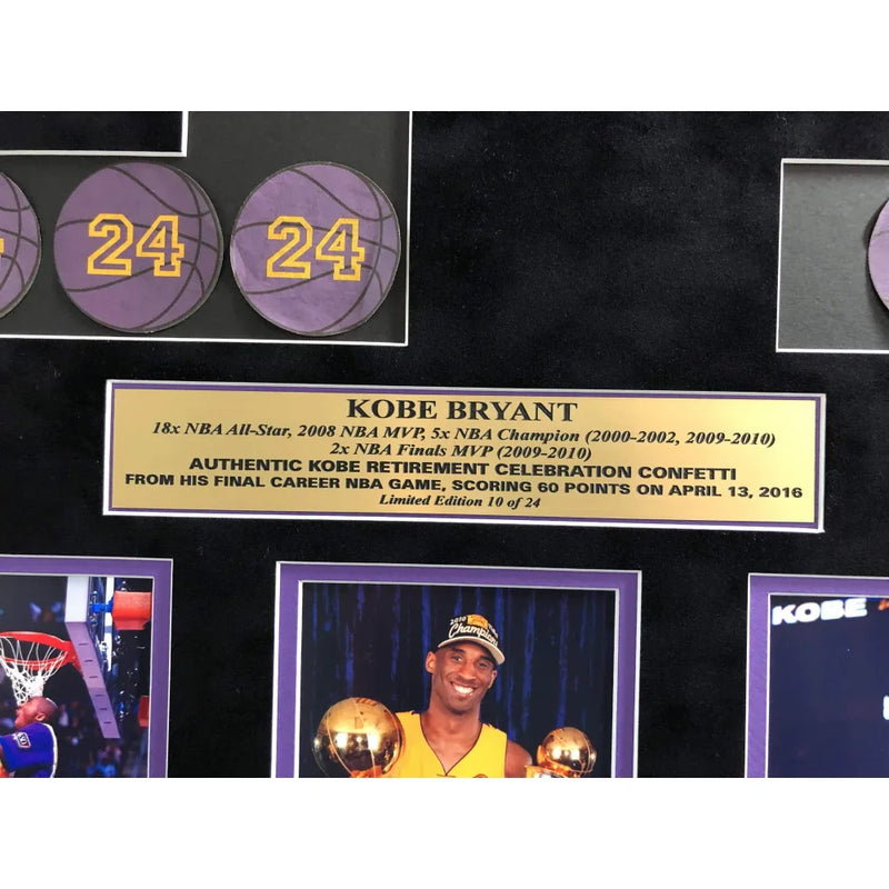 Kobe Bryant Final Game with Lakers Game Used "24" Confetti Collage #D/24 Retirement