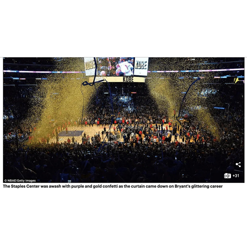 Kobe Bryant Final Game with Lakers Game Used "24" Confetti Collage #D/24 Retirement
