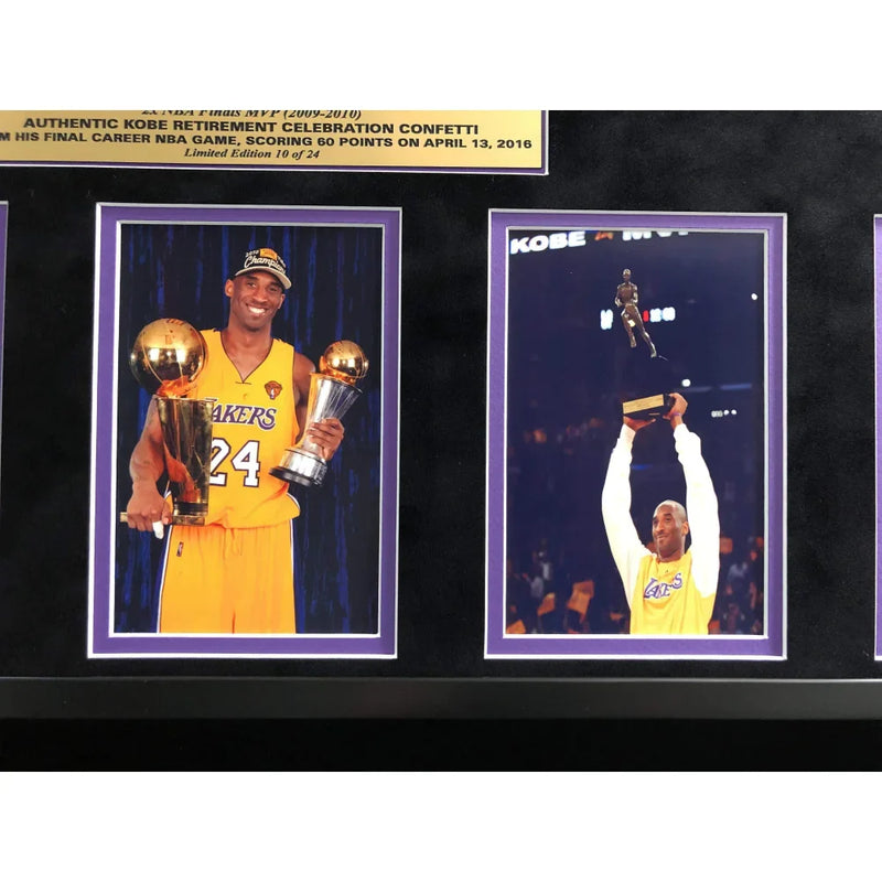 Kobe Bryant Final Game with Lakers Game Used "24" Confetti Collage #D/24 Retirement