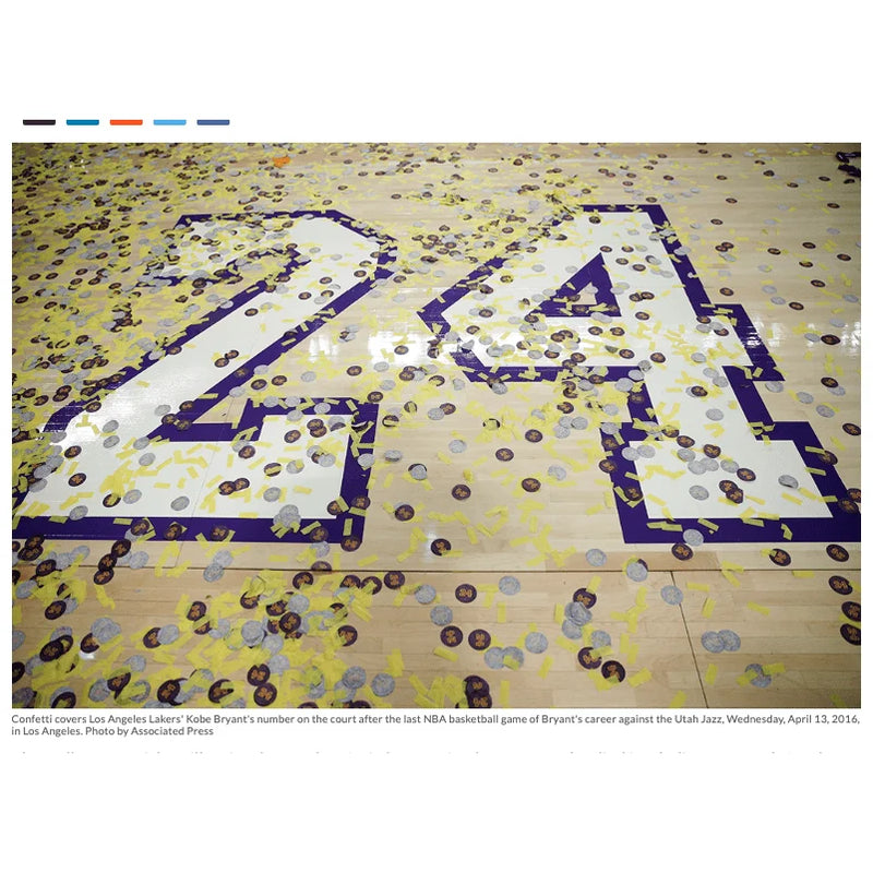 Kobe Bryant Final Game with Lakers Game Used "24" Confetti Collage #D/24 Retirement