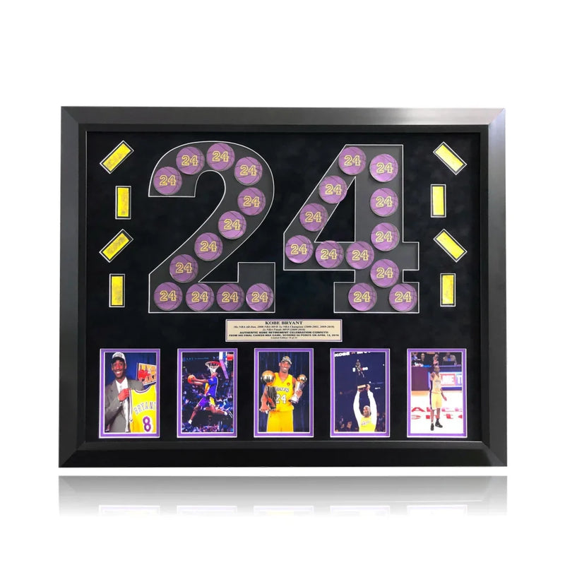 Kobe Bryant Final Game with Lakers Game Used "24" Confetti Collage #D/24 Retirement