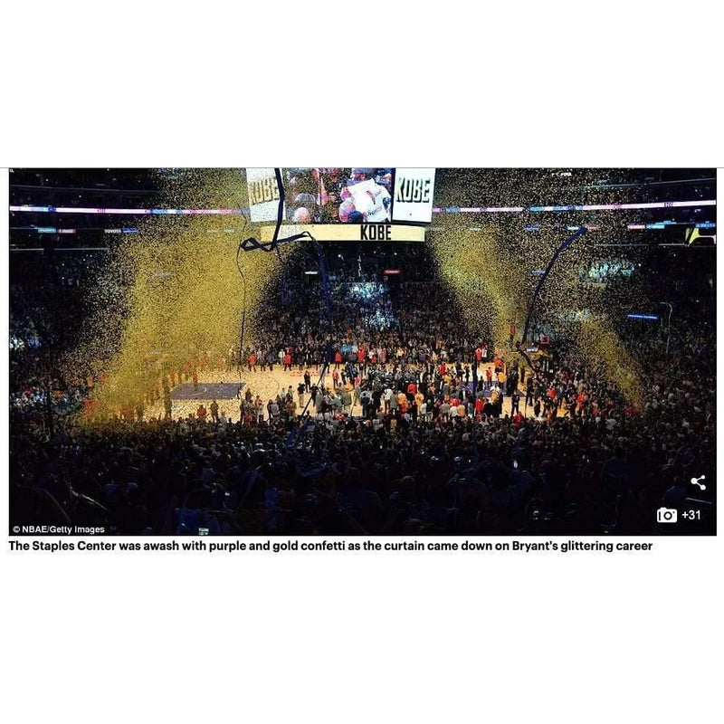 Kobe Bryant Final Lakers Game Used Authentic Confetti & Final Season Ticket Collage Framed #D/248